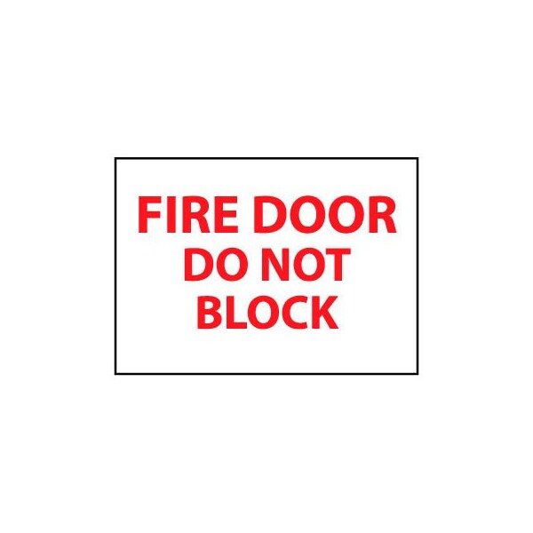 Fire Safety Sign - Fire Door Do Not Block - Vinyl